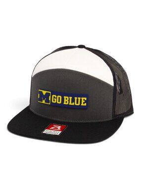 Michigan Wolverines GO BLUE 3D Snapback Flat Bill Trucker Hat- Charcoal